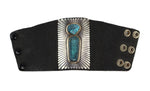 Ray Scott (Raymond) (Taa'Itsohii) (b. 1965) - Navajo Turquoise, Silver, and Leather Ketoh c. 1980s, 4" x 2.5"