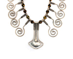 Frank Patania Jr. - Sterling Silver Necklace with Trade Beads c. 1979, 19" length (J91699-0123-039)