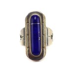 Navajo Contemporary Lapis Lazuli and Silver Ring, size 7  (J13998-200)