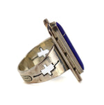 Navajo Contemporary Lapis Lazuli and Silver Ring, size 7  (J13998-200)