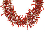 Santo Domingo (Kewa) - 4-Strand Coral Branch and Heishi Necklace c. 1980-90s, 32" length (J15531)