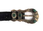 Harry Morgan (1946-2007) - Navajo Turquoise, Silver, and Leather Belt c. 1980s, 30"-34" waist (J15533)