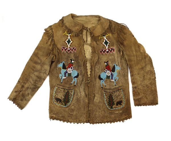 Ojibwe Beaded Leather Coat with Pictorial Designs 1890s, 46