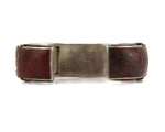 Eveli Sabatie - Dinosaur Bone, Serpentine, Brass, and Sterling Silver Channel Inlay Bracelet c.1980-90s, size 6.75