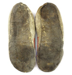 Chippewa Leather Beaded Moccasins with Floral Design c. 1890s, 2.75" x 4" x 9.5"