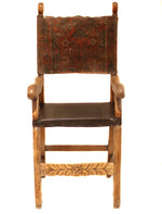 Spanish Colonial Chair, 45.5" x 20.5" x 18.5"