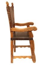 Spanish Colonial Chair, 45.5" x 20.5" x 18.5"