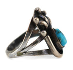 Navajo - Turquoise and Silver Ring c. 1940-50s, size 7
