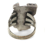 Zuni - Turquoise and Silver Rainbow God Ring c. 1950s, size 6.5