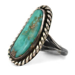 Navajo - Turquoise and Silver Ring c. 1940-50s, size 8