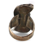 Navajo - Turquoise, Coral, and Silver Ring c. 1950s, size 7.5