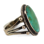 Navajo - Turquoise and Silver Ring c. 1930s, size 6.5