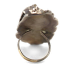 Navajo - Turquoise and Silver Ring with Feather Design c. 1960s, size 8