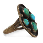 Navajo - Turquoise and Silver Ring c. 1940-50s, size 7.75