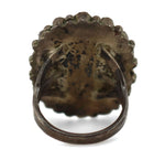 Zuni - Turquoise Cluster and Silver Ring c. 1940-50s, size 7