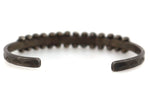 Zuni - Turquoise and Silver Row Bracelet with Stamped Design c. 1930s, size 6