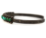 Zuni - Turquoise and Silver Row Bracelet with Stamped Design c. 1930s, size 6