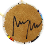 Marcus Amerman - Choctaw - Contemporary Beaded Hopi Maiden and Macaw Pictorial Pendant on Leather Cord, 4.5" pendant