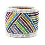 Marcus Amerman - Choctaw - Contemporary Beaded Leather Bracelet, size 6.75