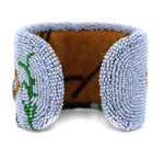 Marcus Amerman - Choctaw - Contemporary Beaded Leather Bracelet with Singing Hopi Maidens, size 6.75