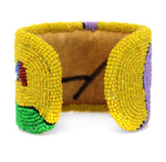 Marcus Amerman - Choctaw - Contemporary Beaded Leather Bracelet with Anasazi-Inspired Design, size 6.75