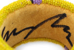 Marcus Amerman - Choctaw - Contemporary Beaded Leather Bracelet with Anasazi-Inspired Design, size 6.75