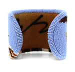 Marcus Amerman - Choctaw - Contemporary Beaded Leather Napoleon Bracelet, size 6.5