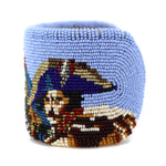 Marcus Amerman - Choctaw - Contemporary Beaded Leather Napoleon Bracelet, size 6.5