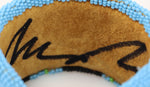 Marcus Amerman - Choctaw - Contemporary Beaded Leather Bracelet with Singing Hopi Maidens, size 6.5