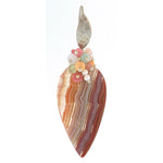 Dana Busch - Pair of Cluster Drop Earrings with Laguna Agate, Rhodocrosite, Pale Pink Opal, White Opal, Aqua Blue Larimar, Creamsickle Orange Corneolo Shell, White Coral and Brushed Sterling Silver (J90283A-0115-004)