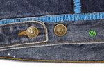 Marcus Amerman - Denim Button Up Vest with Beaded Design (Size Small)