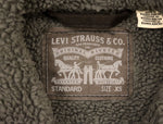 Marcus Amerman - Levi Strauss & Co. Black Denim and Wool Button Up Jacket with Beaded "Santa Fe" Design (Size X-Small)