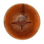 Robin Baker - Molokai Hawaiian Wooden Bowl with Legs and Carved Floral Design, 8" x 9.5"