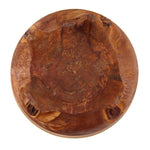 Robin Baker - Molokai Hawaiian Wooden Bowl with Legs and Carved Floral Design, 8" x 9.5"