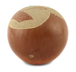 Roy (b. 1957) and Stella (1937-2006) Tanner - San Juan Redware Sgraffito Seed Jar with Raccoon Pictorial and Turquoise Inclusion c. 1979, 2.5" x 2.5"