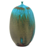 Rose Cabat (1914-2015) - Deep Turquoise and Dark Olive Brown Feelie c. 1960-70s, 6.25" x 3"