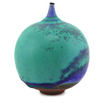 Rose Cabat (1914-2015) - Mint Green and Cobalt Crystalline Feelie c. 1960-70s, 4.25" x 3.5"