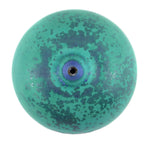 Rose Cabat (1914-2015) - Mint Green and Cobalt Crystalline Feelie c. 1960-70s, 4.25" x 3.5"