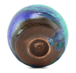 Rose Cabat (1914-2015) - Mint Green and Cobalt Crystalline Feelie c. 1960-70s, 4.25" x 3.5"