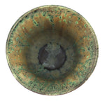 Rose Cabat (1914-2015) - Crystalline Forest Green Cup with Tan and Charcoal Speckles c. 1960s, 3.25" x 5"