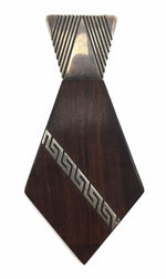 Kenneth Begay (1913-1977) - White Hogan Ironwood and Sterling Silver Neck Tie Pendant, c. 1950s-60s, 5.5"