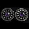 Mexican Amethyst and Silver Screwback Earrings, c. 1940s, 1" (J92447-0612-022)