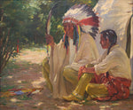 SOLD Joseph Henry Sharp (1859-1953) - Chief White Weasel and Son