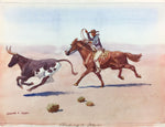 Leonard H. Reedy (1899-1956) - Roping a Steer