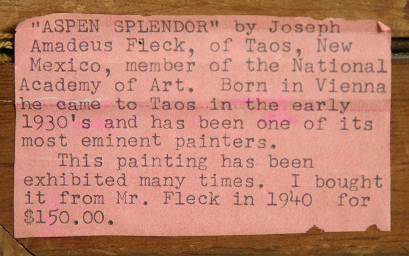 SOLD Joseph Fleck (1892-1977) - Aspen Splendor