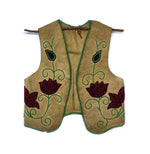 Plateau Beaded Leather Chilld's Vest with Floral Design c. 1920-30s, 15" x 13" (DW1317) 1