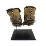 Apache Beaded Leather Moccasins c. Late 19th Century, 5" x 10" x 4" - Includes Custom Stand (DW90354B-0123-004) 2