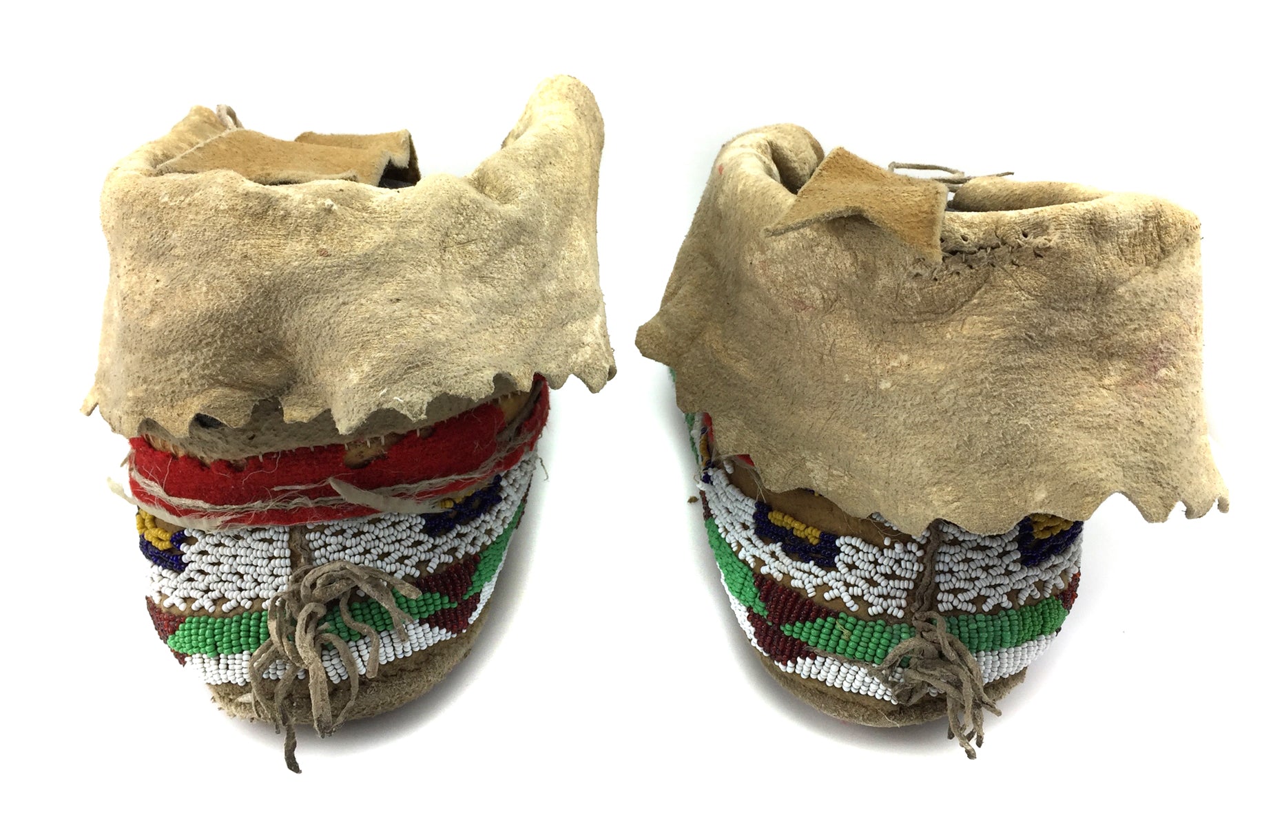 Possibly Gros Ventre Beaded Moccasins, c. 1900s, 8" x 9.5" x 3.5" each (DW90757-0421-012)3