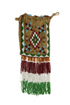 Apache Beaded Leather Bag c. 1890-1900s, 13.5" x 5" (DW91879A-0922-003