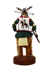 Donna Shakespeare-Cummings - Plains Arapaho Leather Beaded Doll on Custom Wooden Stand with Miniature Rawhide Drum and Arrow with Feathers c. 1999, 13.75" x 6.5" x 5" (DW91902D-0422-001)3
